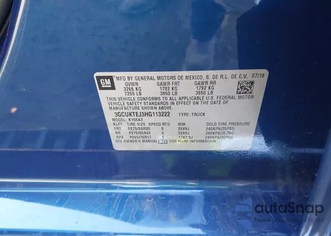 2017 Chevrolet Silverado 1500 High Country z USA, uszkodzony, nr VIN 3GCUKTEJ3HG113222